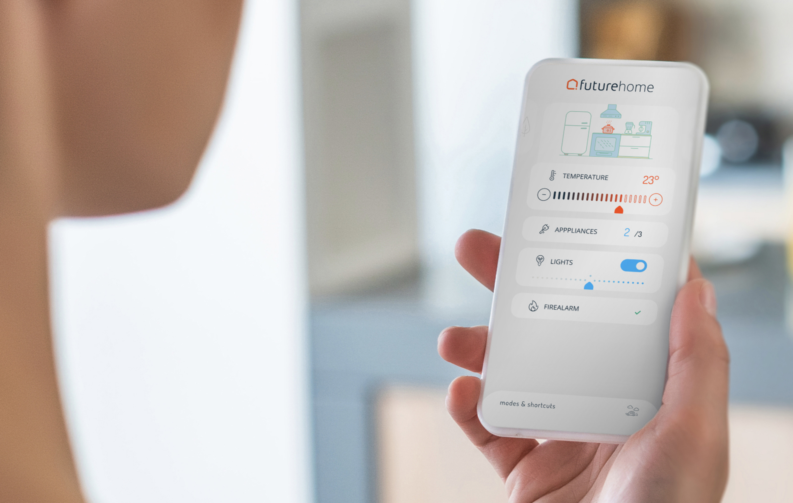 Trygg laddning av mobiltelefon Futurehome-appen