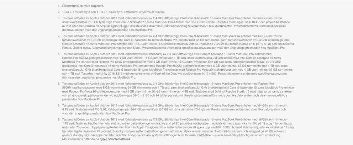 Disclaimer MacBook Pro 16