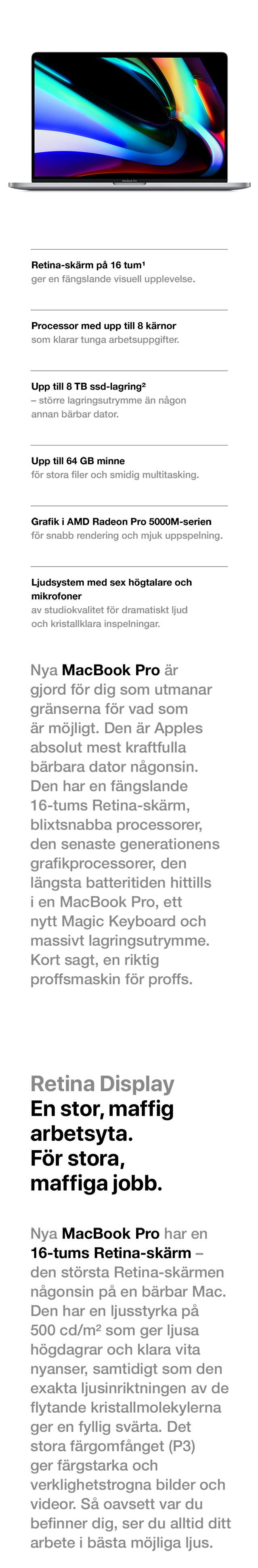 Retina Display – 16 tum MacBook Pro 16