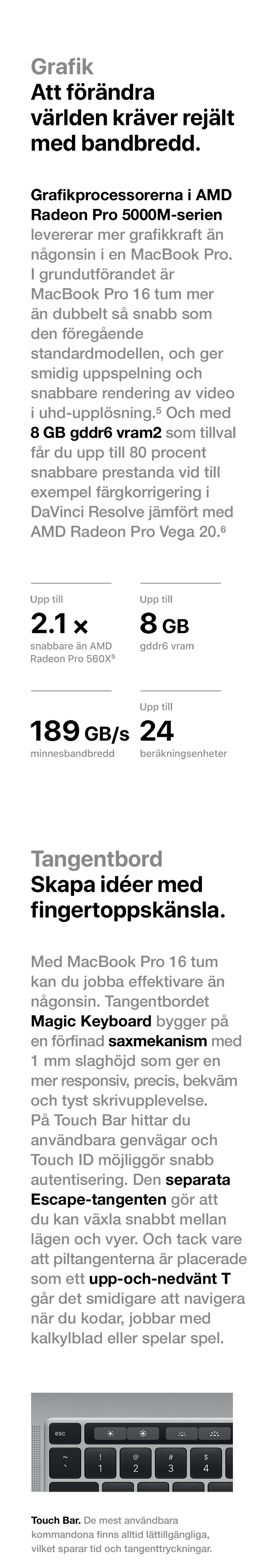 Med AMD Radeon Pro 5000M, Magic Keyboard MacBook Pro 16