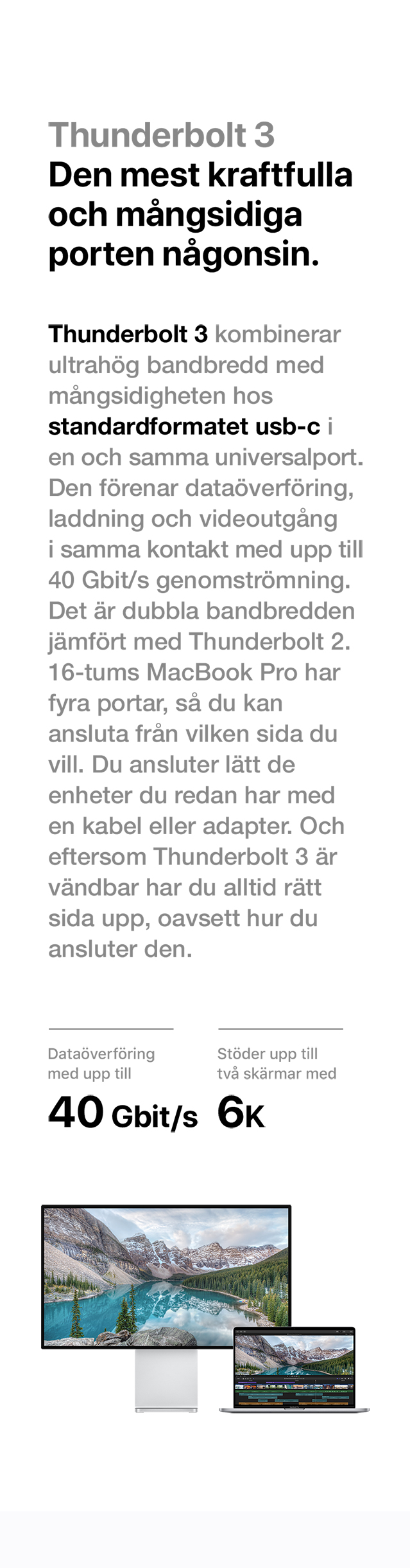 Thunderbolt 3 MacBook Pro 16