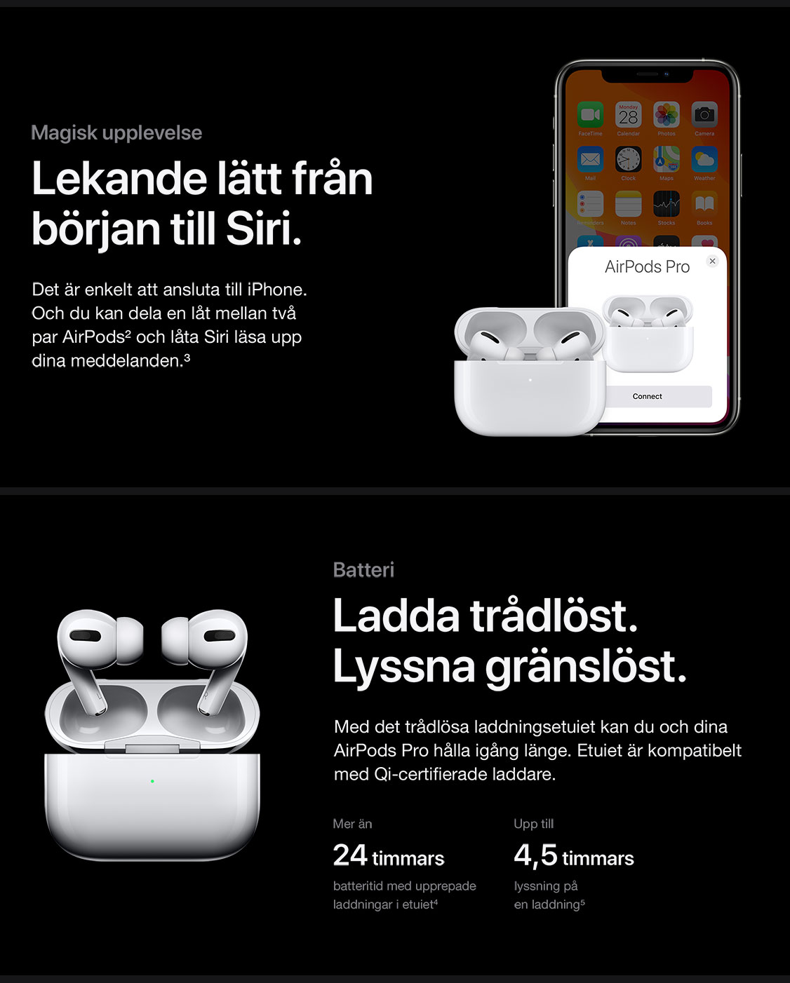 AirPods Pro – åtkomst till Siri och trådlös laddning AirPods Pro
