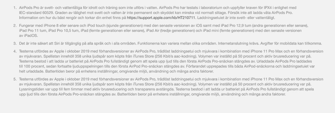 Läs mer AirPods Pro disclaimer