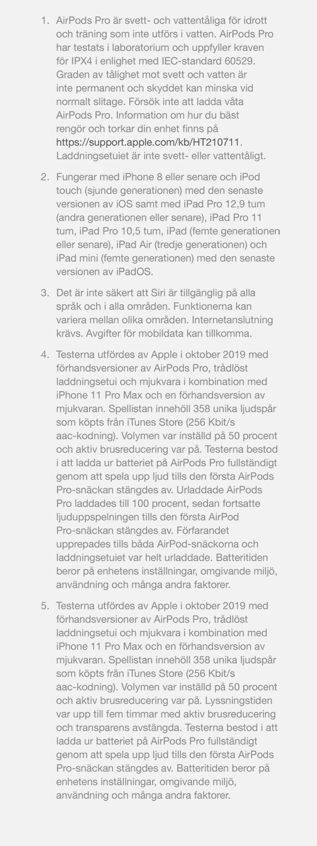 Läs mer AirPods Pro disclaimer
