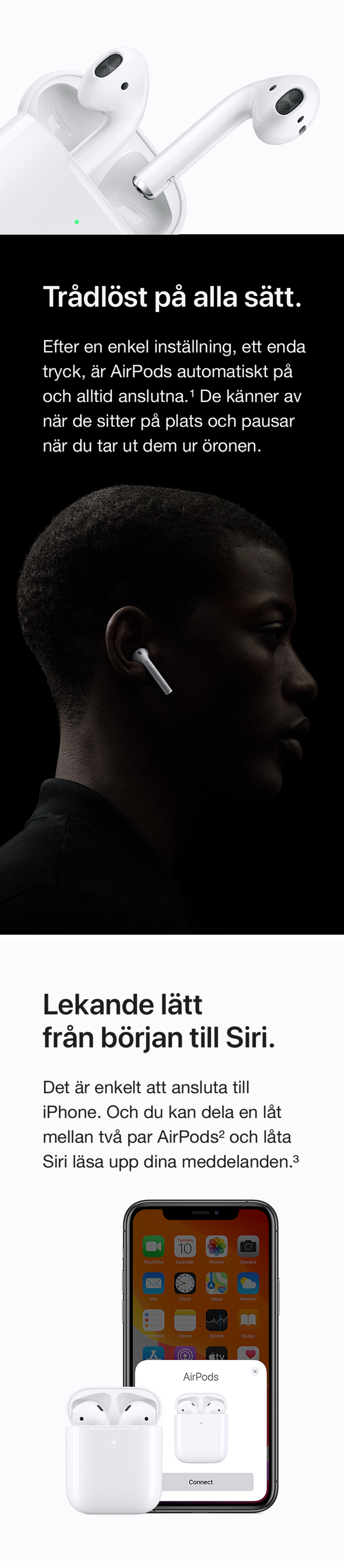 Trådlös och låt Siri läsa upp dina meddelanden AirPods