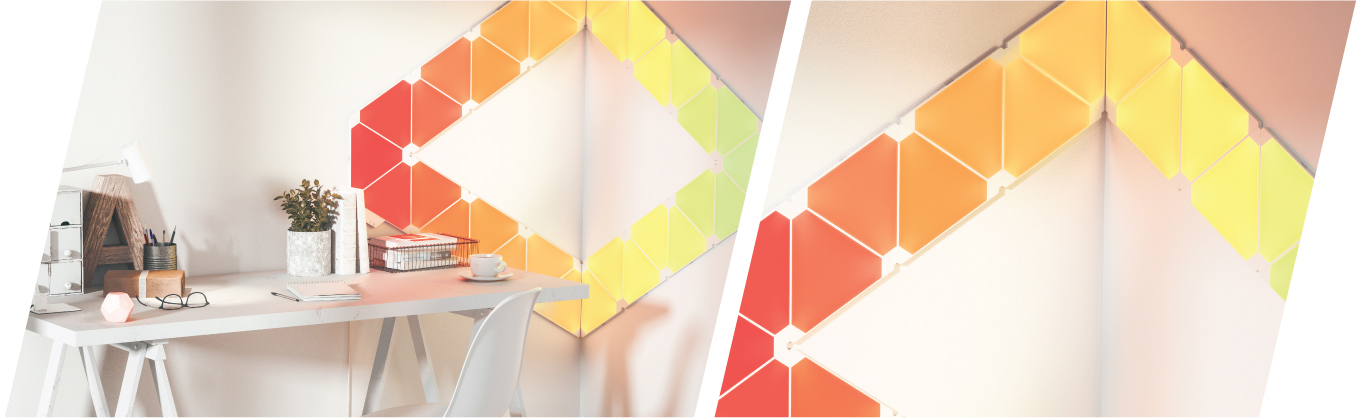 Nanoleaf Nanoleaf vid ett skrivbord