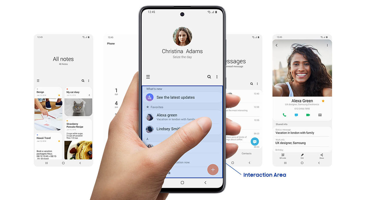 Galaxy A51 med gränssnittet One UI