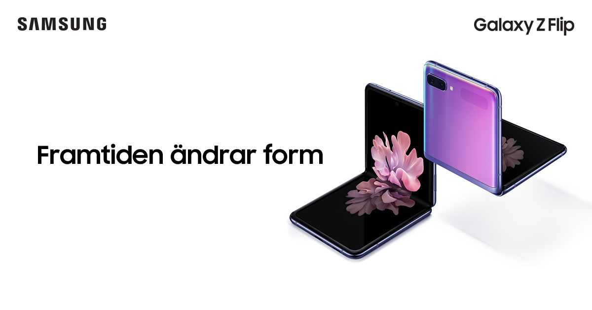 Köp din Samsung Galaxy Z Flip i dag Samsung Galaxy Z flip-banner