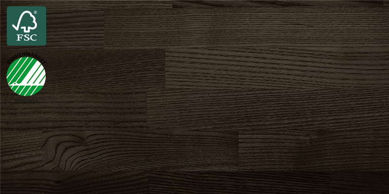 Ash Black Oiled Bänkskiva i massivt trä med namnet Ash Black Oiled