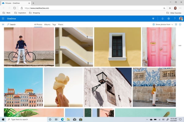 1 TB molnlagring i OneDrive ingår i Microsoft 365-prenumerationen Bild som visar bilder lagrade i OneDrive