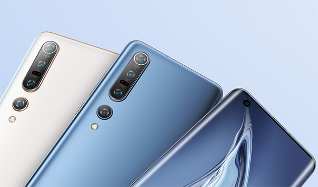 Mi 10 och 10 Pro ligger i framkant när det gäller fotografering och videoinspelning Tre Xiaomi Mi 10 Pro-telefoner med fokus på kamerorna