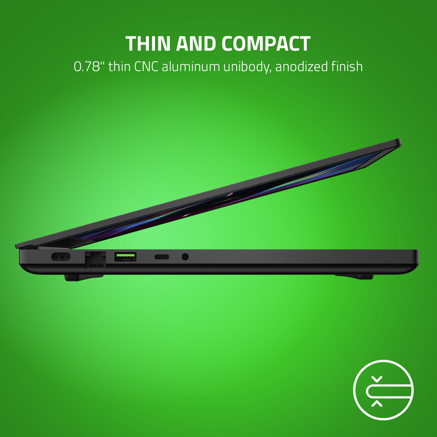 Blade 15 har ett aluminiumchassi och är under 2 cm tjock Razer Blade 15 Base är under 2 cm tjock och har ett läckert aluminiumchassi