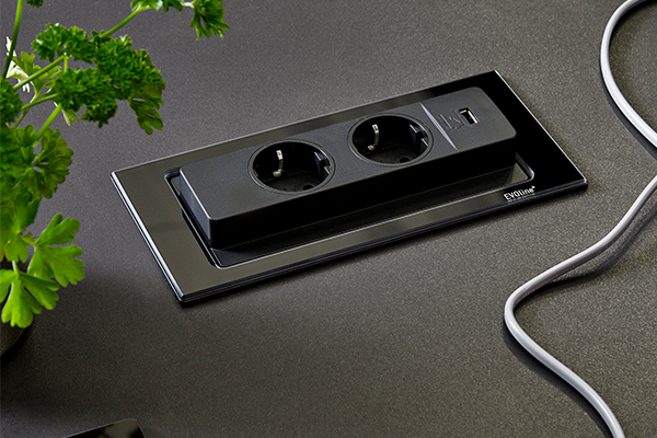Eleganta och funktionella eluttag till köket Epoq Steel Grey-kök