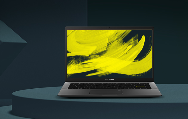 Agera med Vivobook S14 Svart ASUS Vivobook S14 framifrån