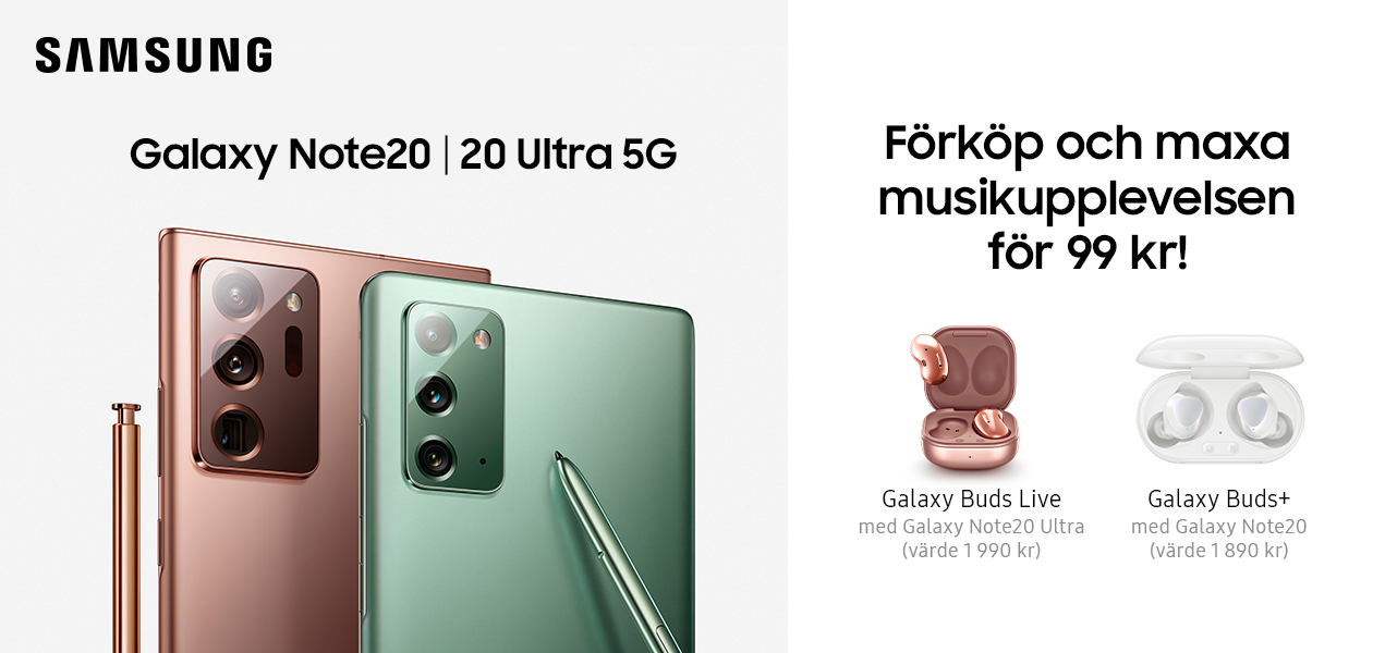 Samsung Galaxy Note 20 och Note 20 Ultra 5G – Förbeställ nu och optimera ljudupplevelsen!