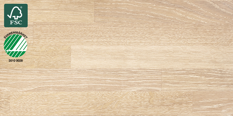 Oak White Waxed Bänkskiva i massivt trä med namnet Oak White Waxed