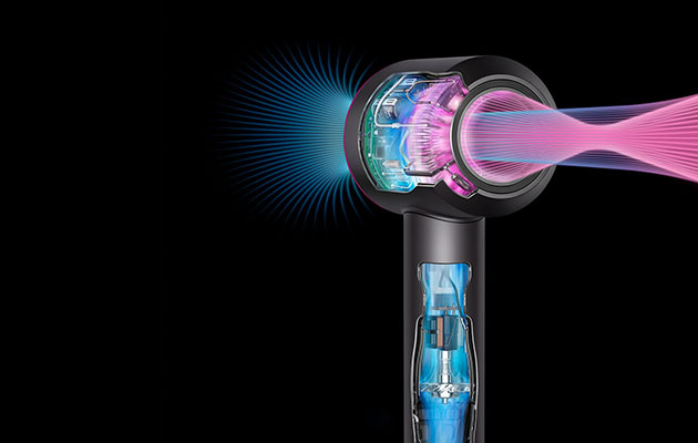 Air Multiplier Illustration av Dyson och en luftstråle