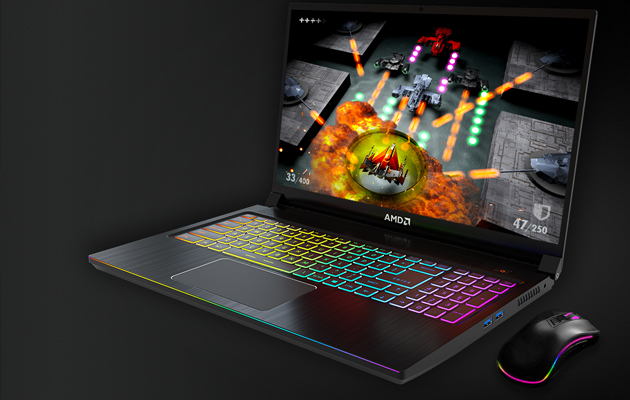 Spelförändrande hastighet En bärbar gamingdator och mus