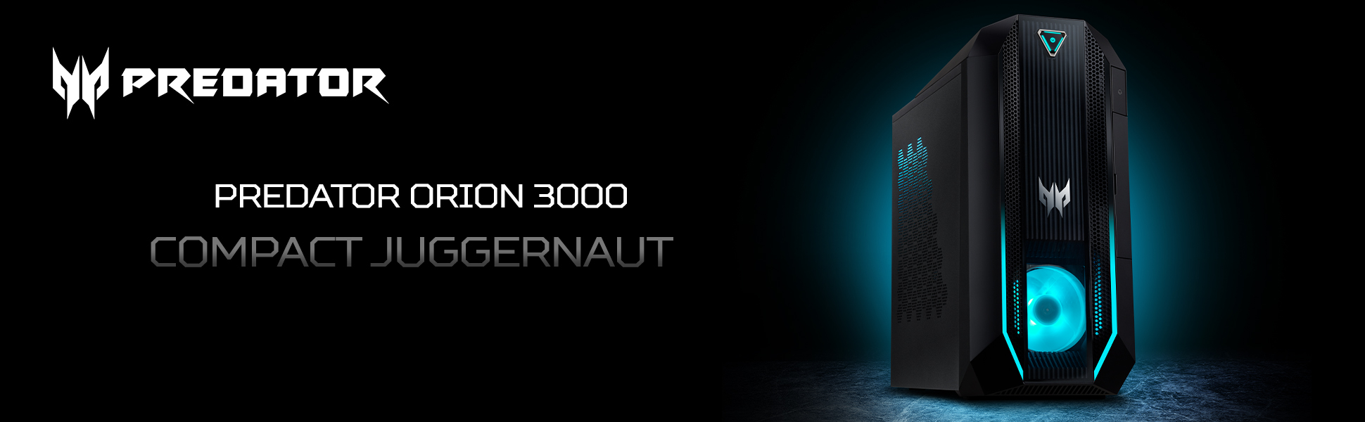 Predator Orion 300 Predator Orion 3000 banner med texten “Compact Juggernaut”