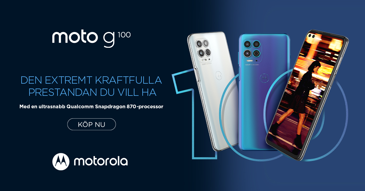 Vill du ha den mest kraftfulla moto g någonsin? Inga problem! Motorola G100-banner
