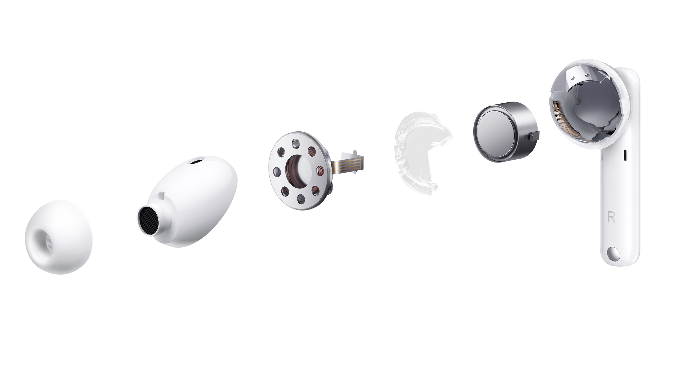 Huawei Freebuds 4i ger kristallklart ljud Insidan av Huawei Freebuds 4i