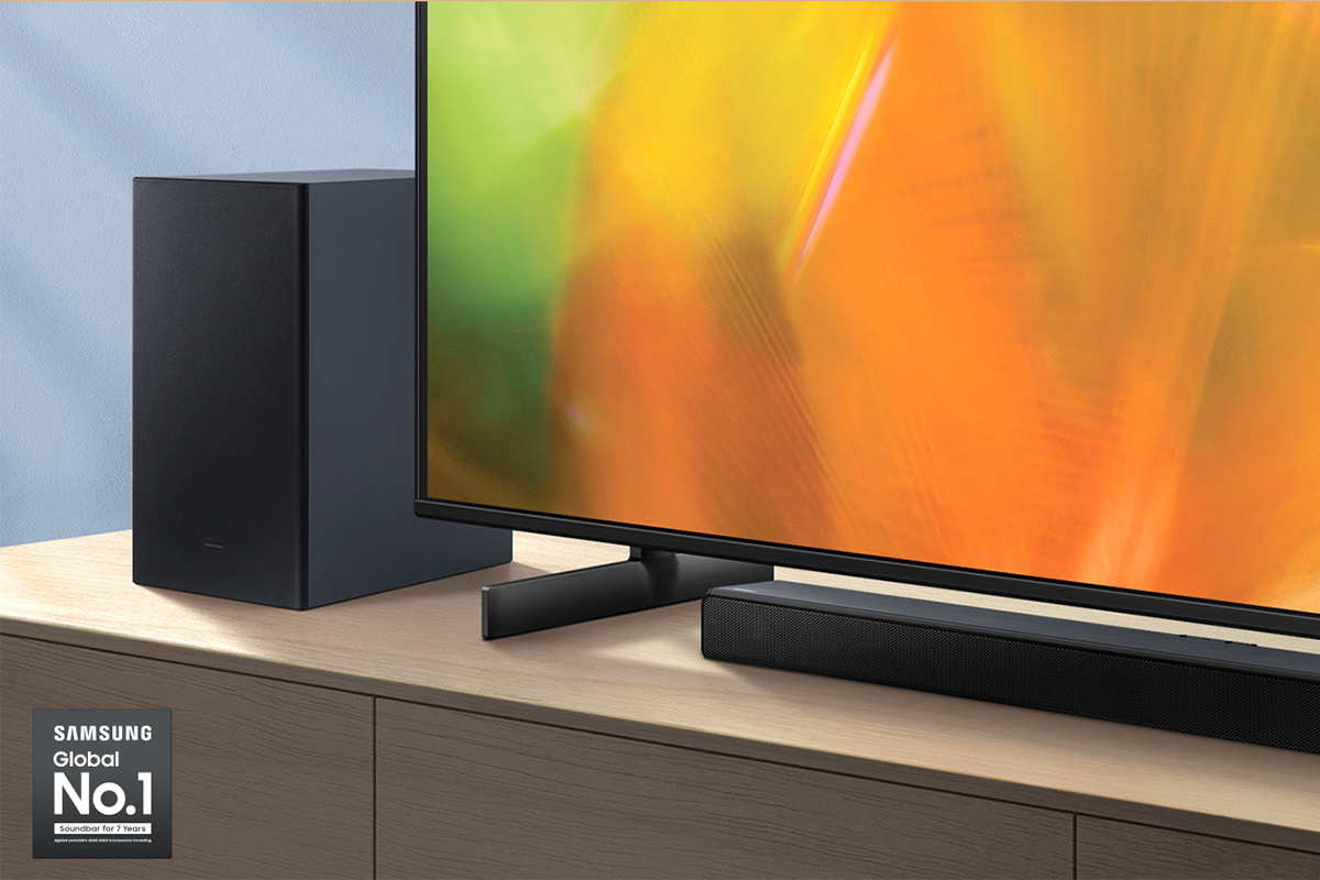 Kraftfullt ljud med HDMI anslutningar TV med soundbar och subwoofer