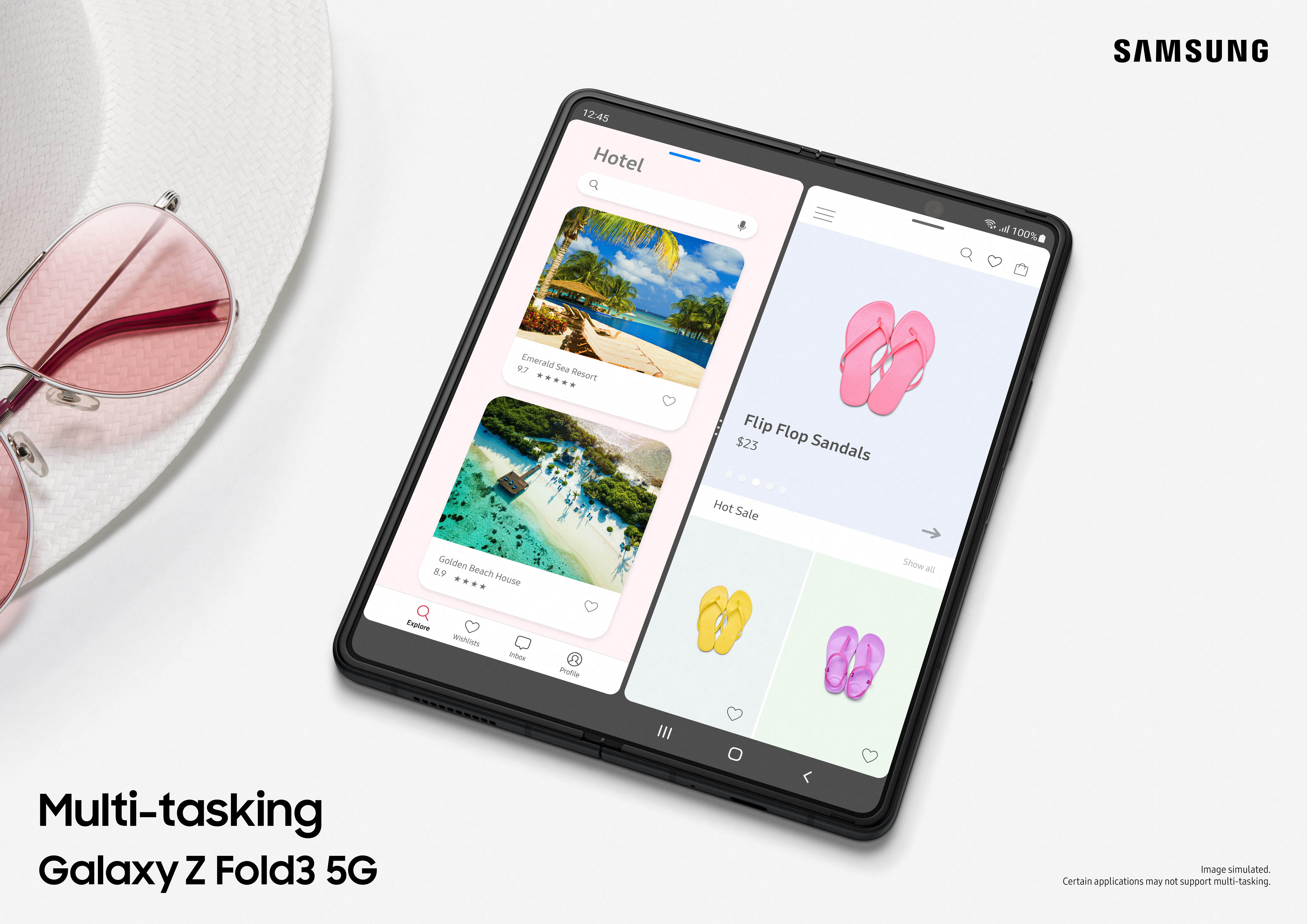 Galaxy Z Fold3 - Enkel navigering och tydlig överblick Galaxy Z Fold3 med två sidor öppna samtidigt