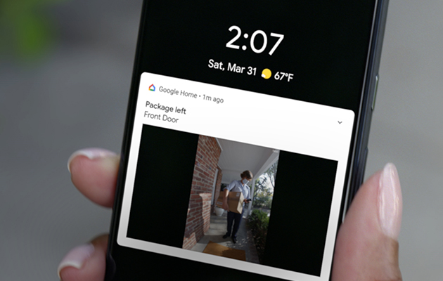 Nest Doorbell låter dig se vem som är vid din dörr Mobil med video från utgångsdörr