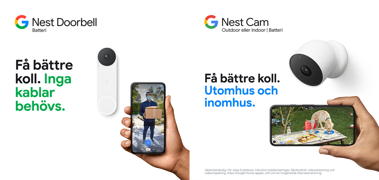 Nest Doorbell och Nest Cam från Google Nest Doorbell och Nest Cam från Google