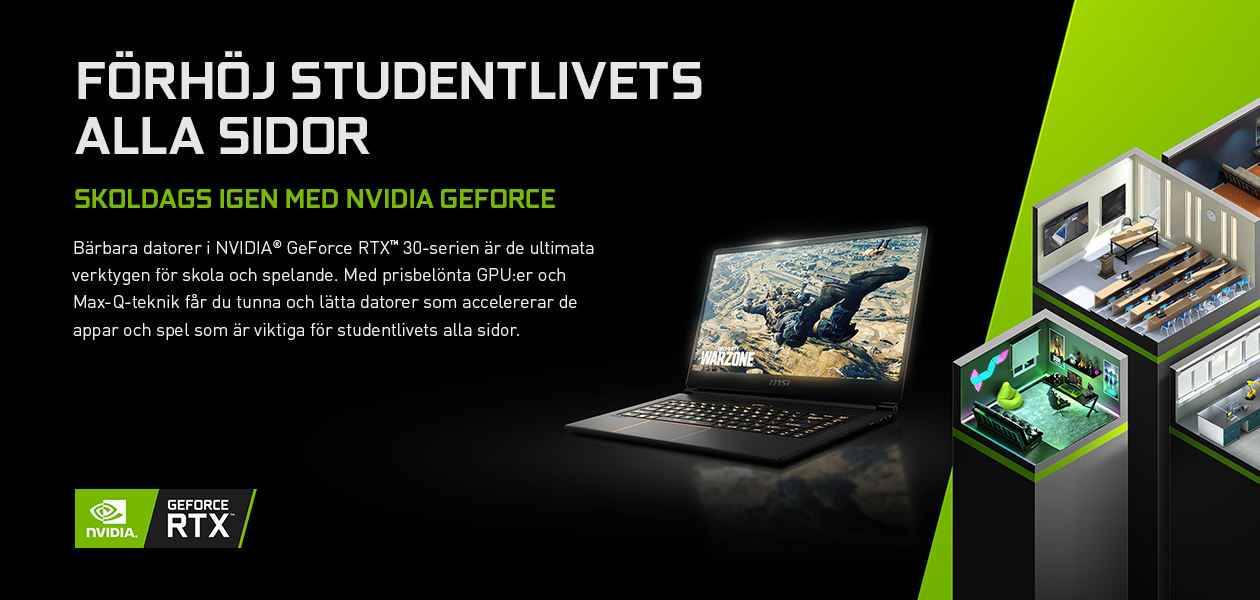 Skoldags med GeForce Bärbara RTX 30-datorer