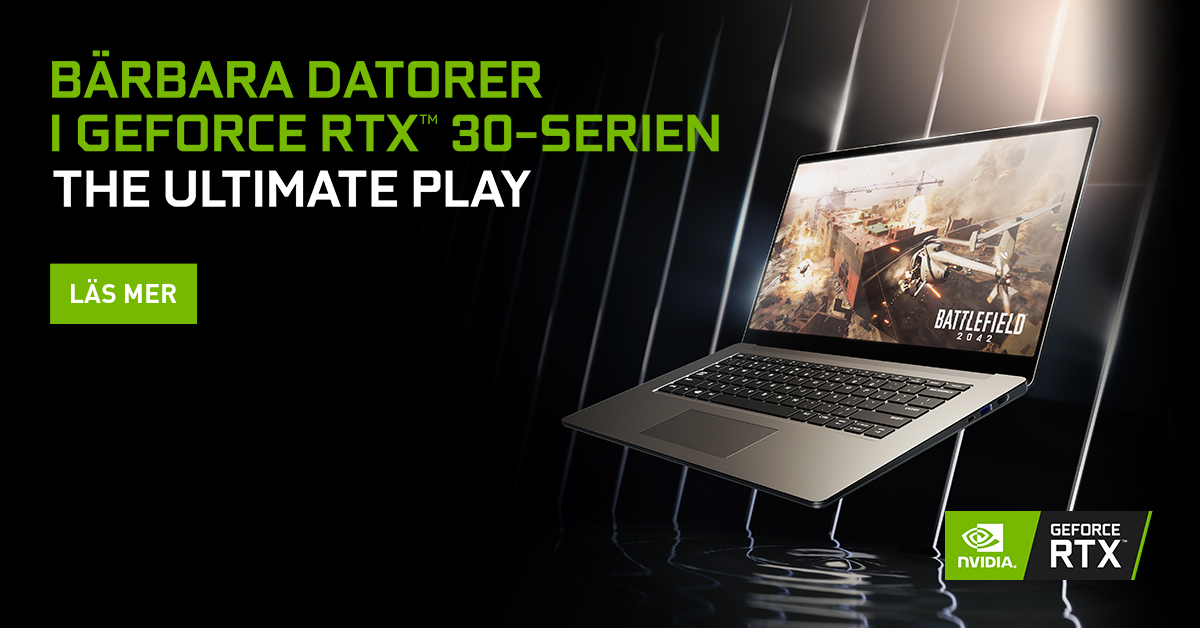 Bärbara datorer med GeForce RTX 3000-serien Bärbara RTX 30-datorer