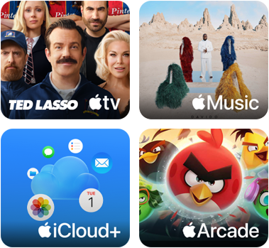 iPad, kampanj för Apple One, köp en ny iPad och få Apple One gratis i tre månader, då ingår tjänsterna Apple TV, Apple Music, iCloud+ och Apple Arcade