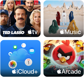 iPad, kampanj för Apple One, köp en ny iPad och få Apple One gratis i tre månader, då ingår tjänsterna Apple TV, Apple Music, iCloud+ och Apple Arcade