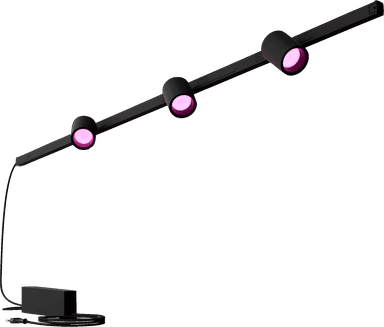 Philips Hue Perifo svart vägglampe-set 3 cylinderspotlights