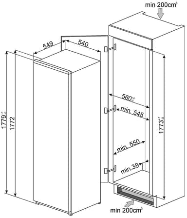 Smeg kylskåp S7323LFLD2P1