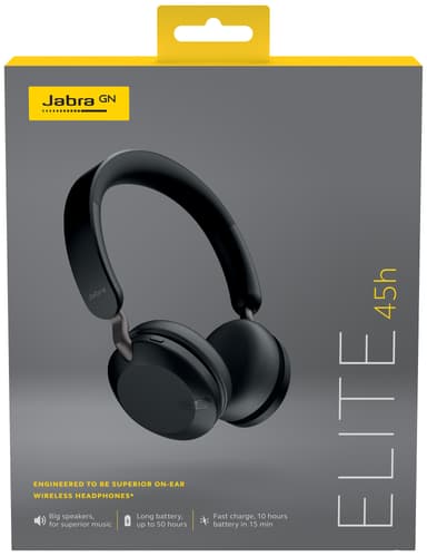 Jabra Elite 45h trådlösa on-ear hörlurar (titan svart)