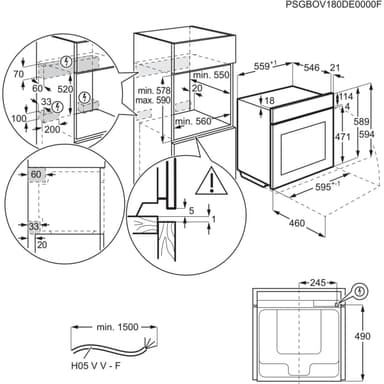 Electrolux Serie 900 Inbyggnadsugn OOS1080NZ (svart/rostfri)