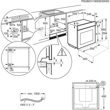 Electrolux Serie 900 Inbyggnadsugn OOS1080NZ (svart/rostfri)