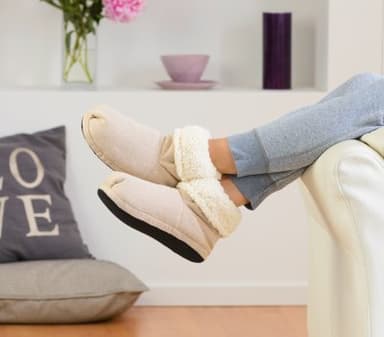 Höga tofflor comfort beige - warmies