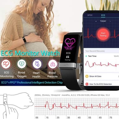 Aktivitetsarmband med Bluetooth och pulsmätare, Svart