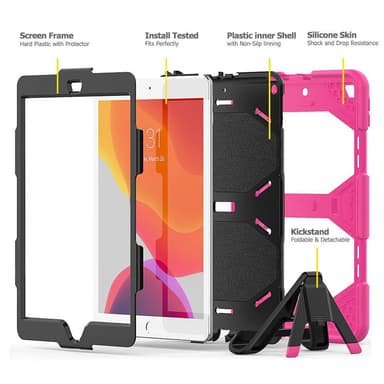 Fodral med pennhållare och stativ för 10,2'' iPad Rosa