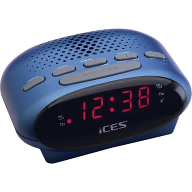 ICES ICR-210 Klockradio FM Blå