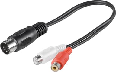 Adapter för ljudkabel, DIN-uttag till stereo RCA-kontakt