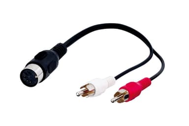 Goobay Adapter för ljudkabel, DIN-uttag till stereo RCA-kontakt