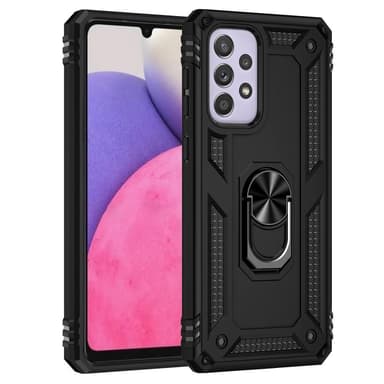 SKALO Samsung A33 5G Armor Hybrid Metallring skal - Svart