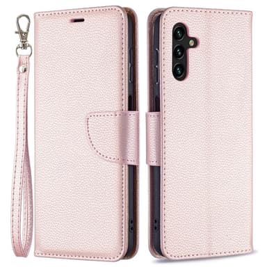SKALO Samsung A04s 4G Premium Litchi Plånbok - Roséguld