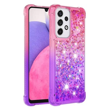 SKALO Samsung A33 5G Kvicksand Glitter Hjärtan TPU-skal - Rosa-Lila