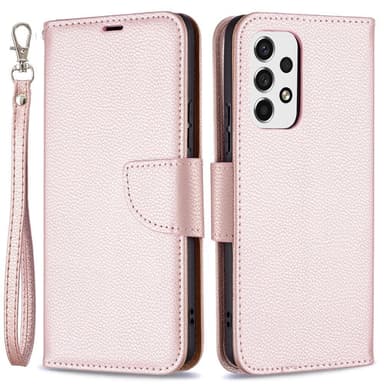 SKALO Samsung A53 5G Premium Litchi Plånbok - Roséguld