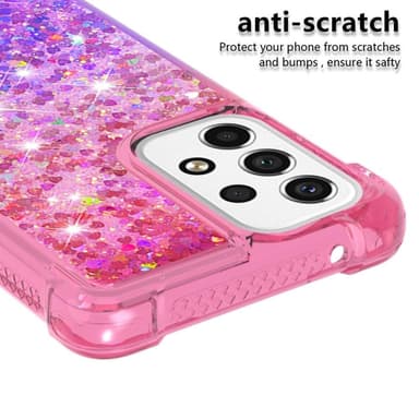 SKALO Samsung A53 5G Kvicksand Glitter Hjärtan TPU-skal - Rosa-Lila
