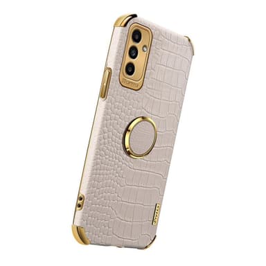 SKALO Samsung A04s 4G Krokodil Guldkant Skal - Vit